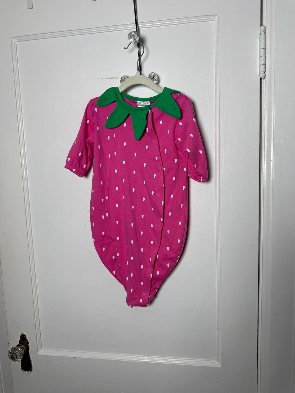 Vintage 90s Babyworks Strawberry One Piece Infant Gown Sleeper